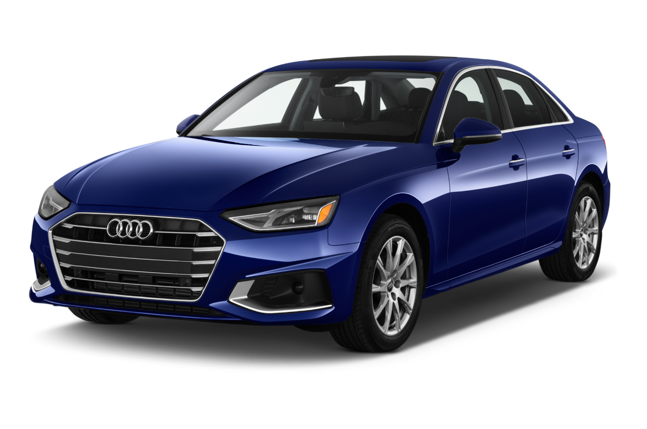 Front three quarter view of a 2022 Audi 	A4 Sedan Premium 4 Door Sedan angular front stock photos of front three quarter view